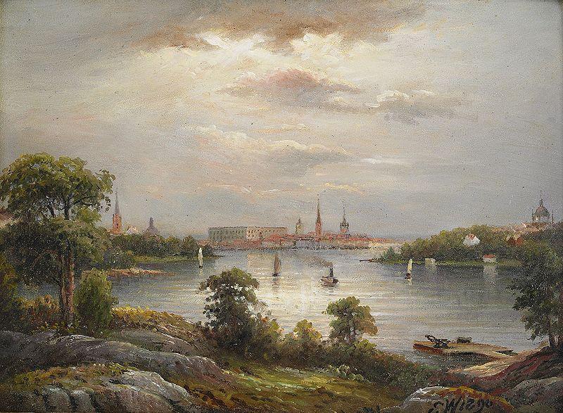 Ernfried Wahlqvist Stockholm from Stora Essingen Germany oil painting art